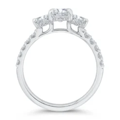 Bella Ponte 3-Stone Oval Diamond Engagement Ring, 14K White Gold