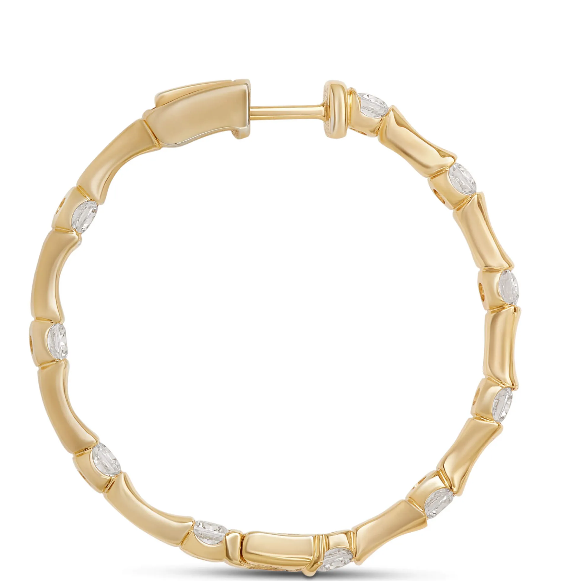 Ben Bridge Signature Diamond Inside-Out Hoops, 18K Yellow Gold