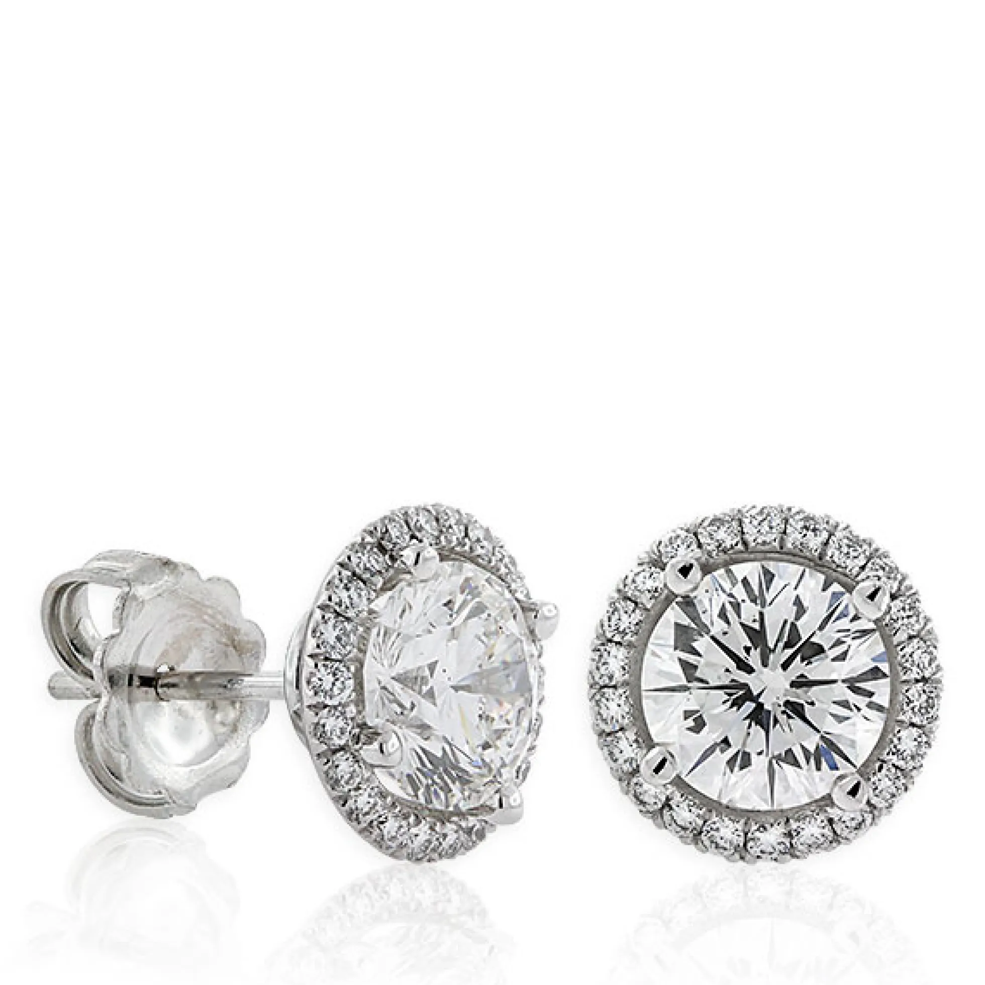 Ben Bridge Signature Diamond Halo Stud Earrings 18K