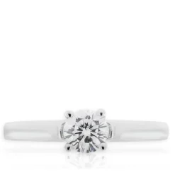 Ben Bridge Signature Diamond Engagement 18K White Gold Ring
