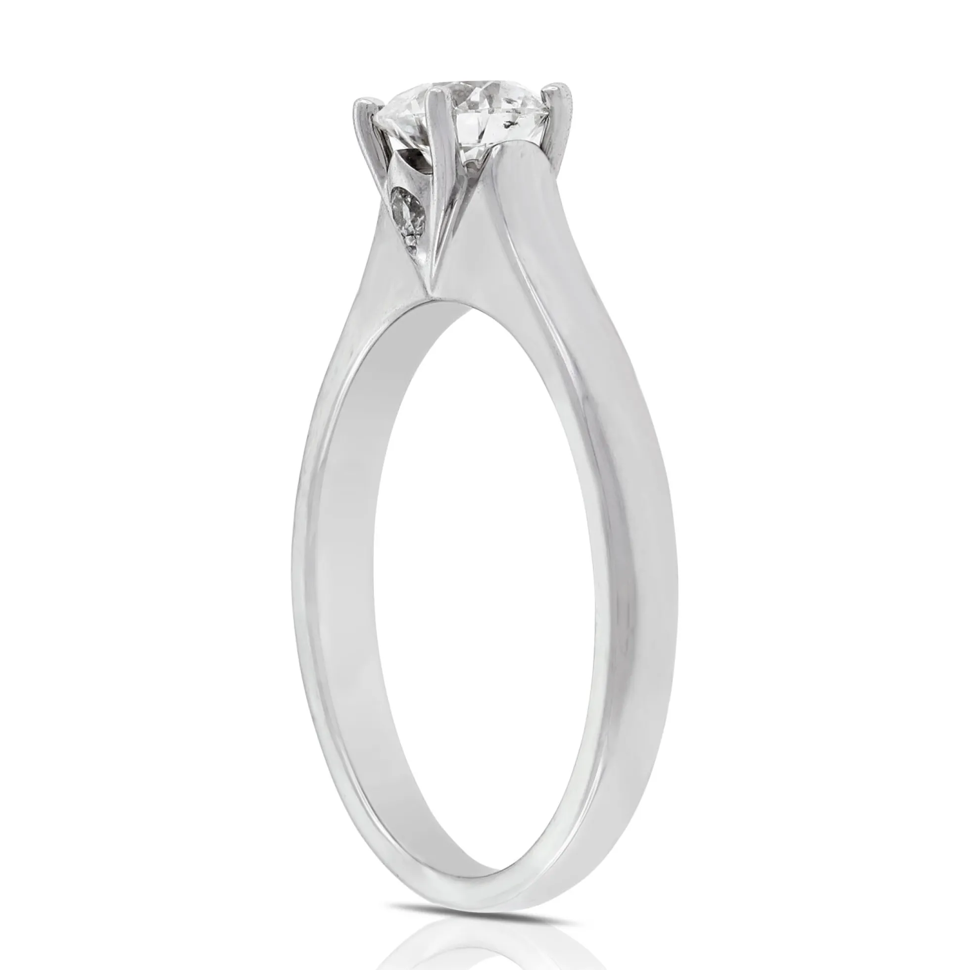Ben Bridge Signature Diamond Solitaire Engagement Ring 18K White Gold
