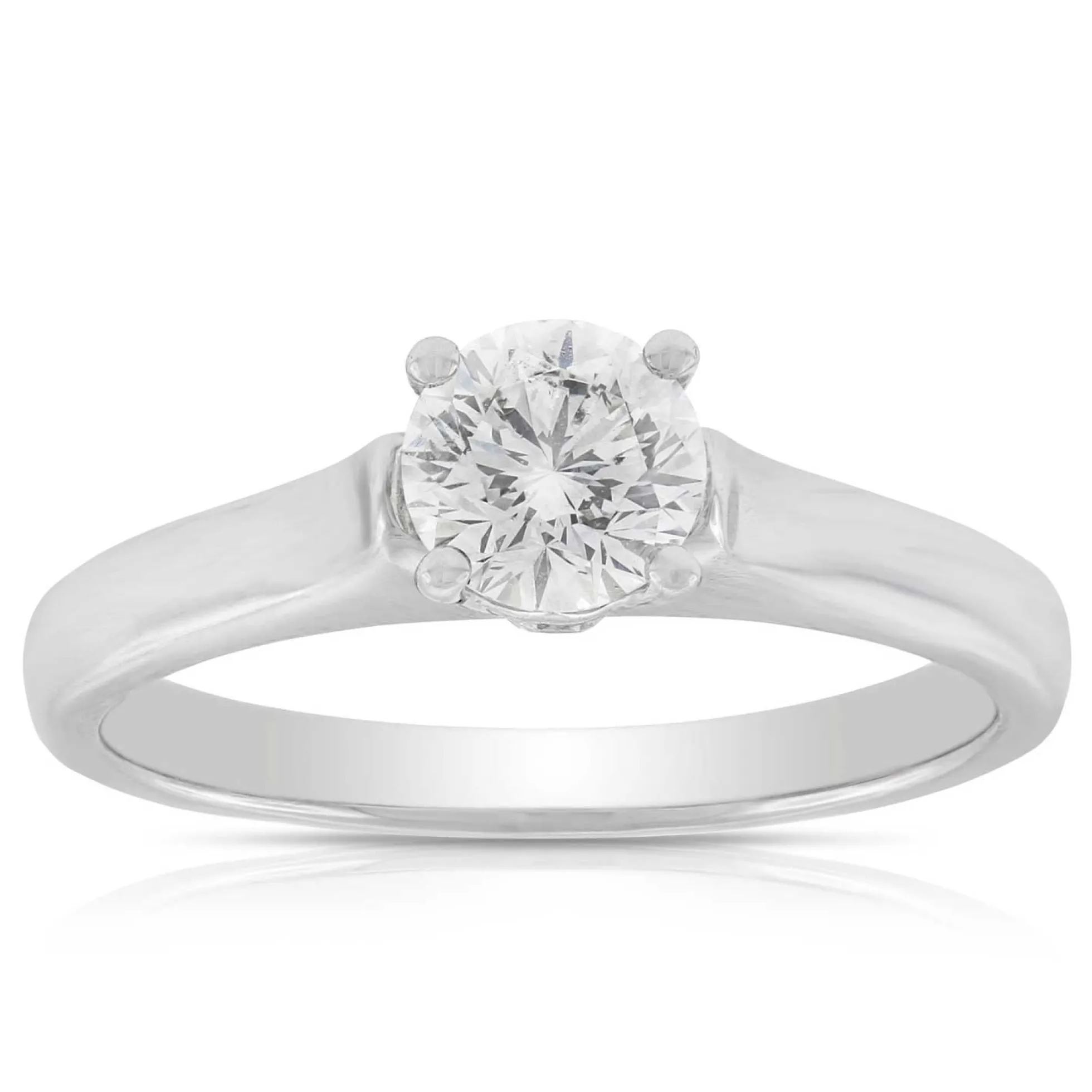 Ben Bridge Signature Diamond Solitaire Engagement Ring 18K White Gold