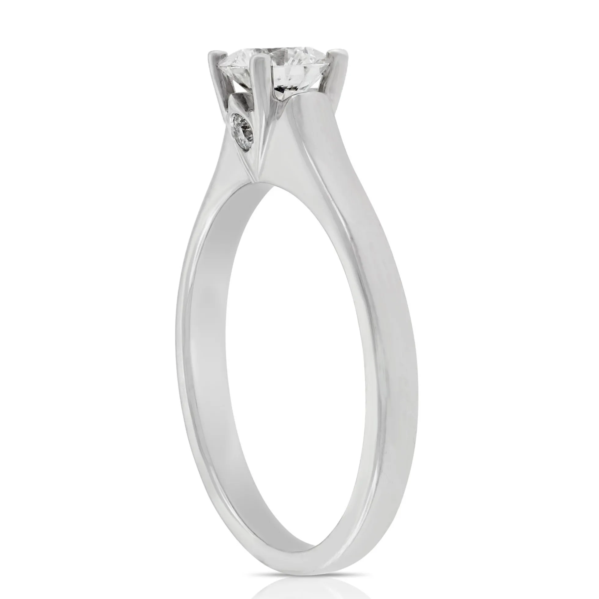 Ben Bridge Signature Diamond Solitaire Engagement Ring 18K White Gold