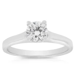 Ben Bridge Signature Diamond Solitaire Engagement Ring 18K White Gold