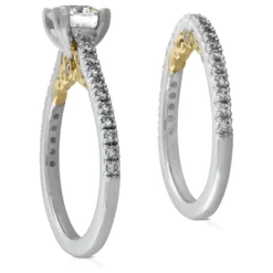 Ben Bridge Signature Diamond Two-Tone Bridal Set 18K