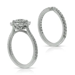 Ben Bridge Signature Diamond Marquise Halo Bridal Set 18K