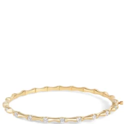 Ben Bridge Signature Hinged Diamond Bangle Bracelet, 18K Yellow Gold