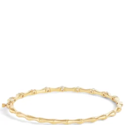 Ben Bridge Signature Hinged Diamond Bangle Bracelet, 18K Yellow Gold