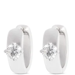 Ben Bridge Signature Solitaire Diamond Hoop Earrings, Platinum