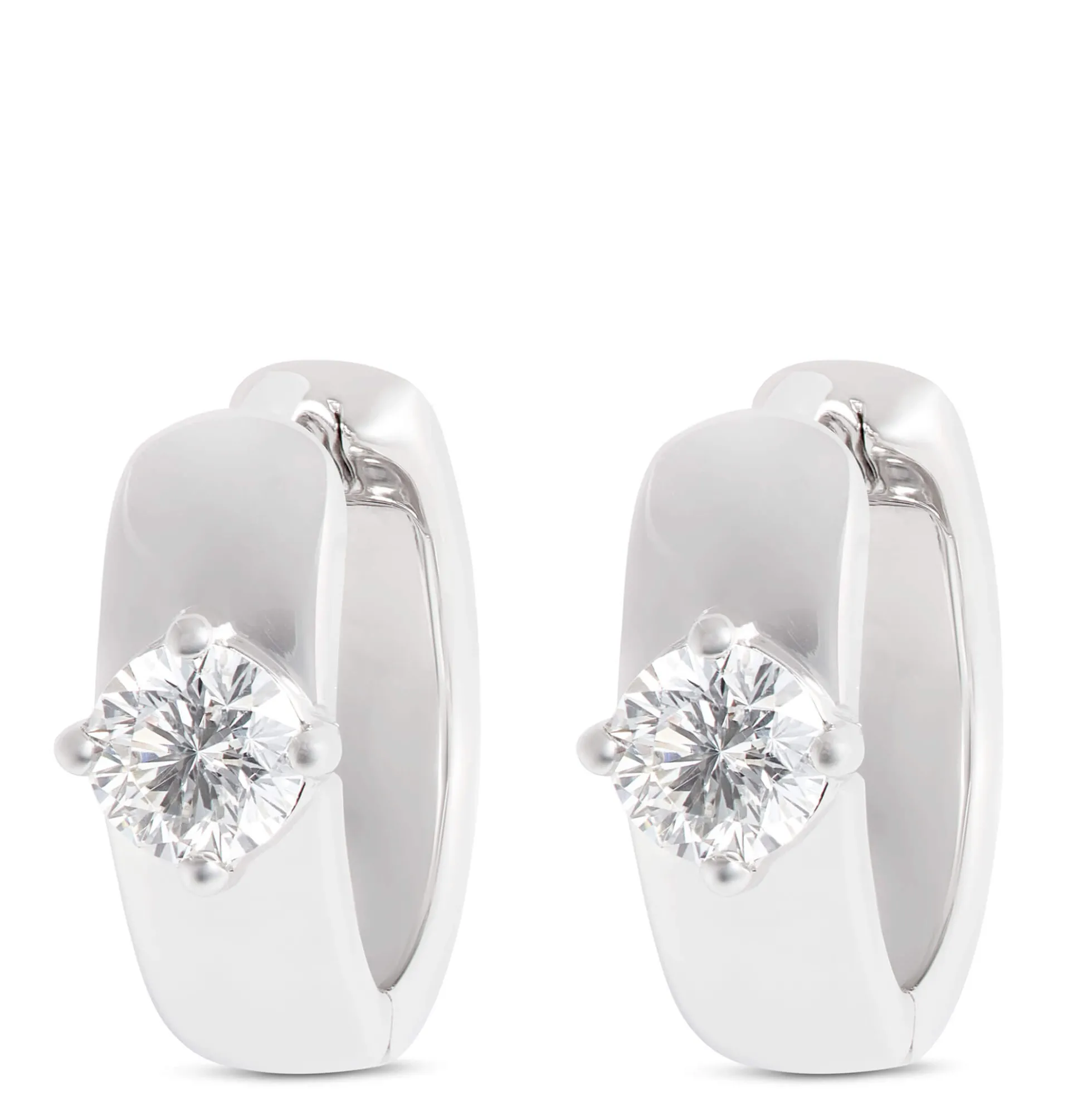 Ben Bridge Signature Solitaire Diamond Hoop Earrings, Platinum