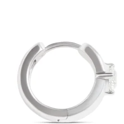 Ben Bridge Signature Solitaire Diamond Hoop Earrings, Platinum