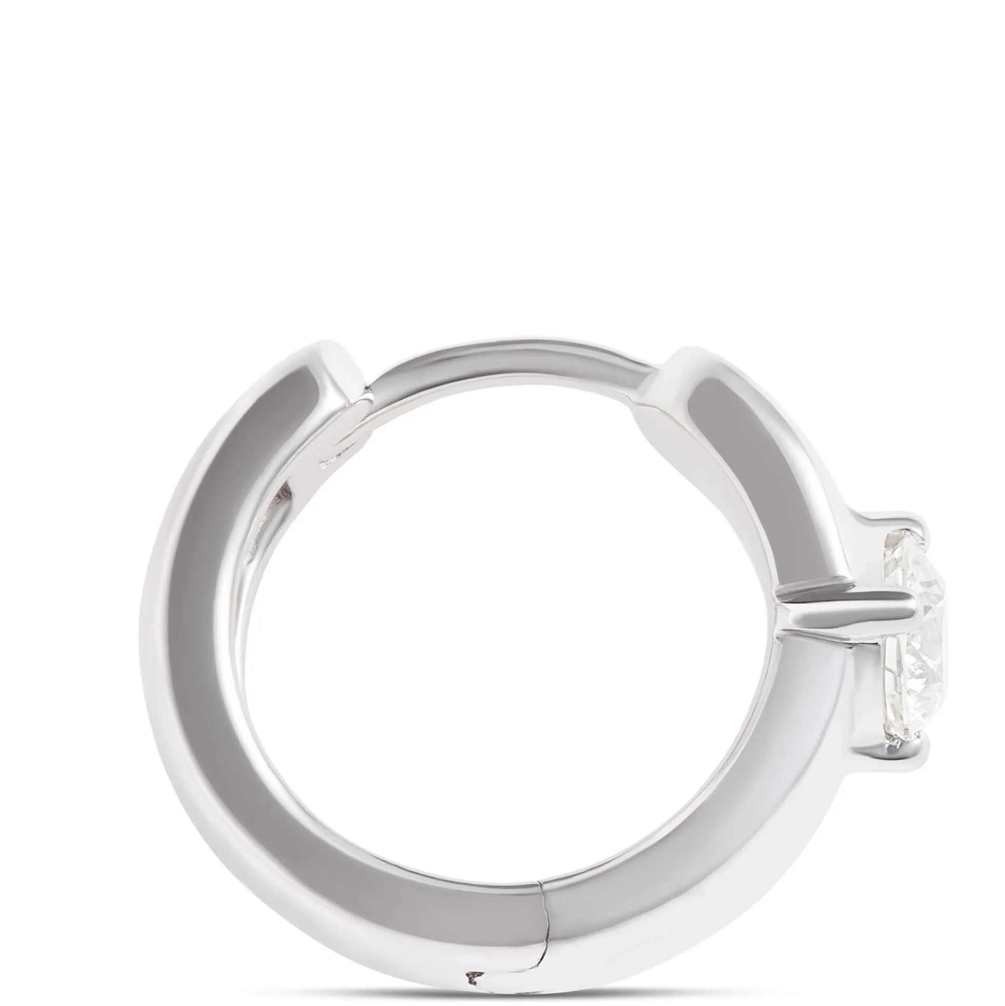 Ben Bridge Signature Solitaire Diamond Hoop Earrings, Platinum