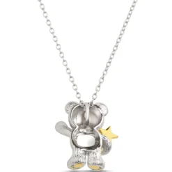 2025 Benny Bear with Wand Necklace, Sterling Silver