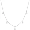 5 Bezel Diamond Dangle Necklace, 14K White Gold