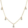 5 Bezel Diamond Dangle Necklace, 14K Yellow Gold