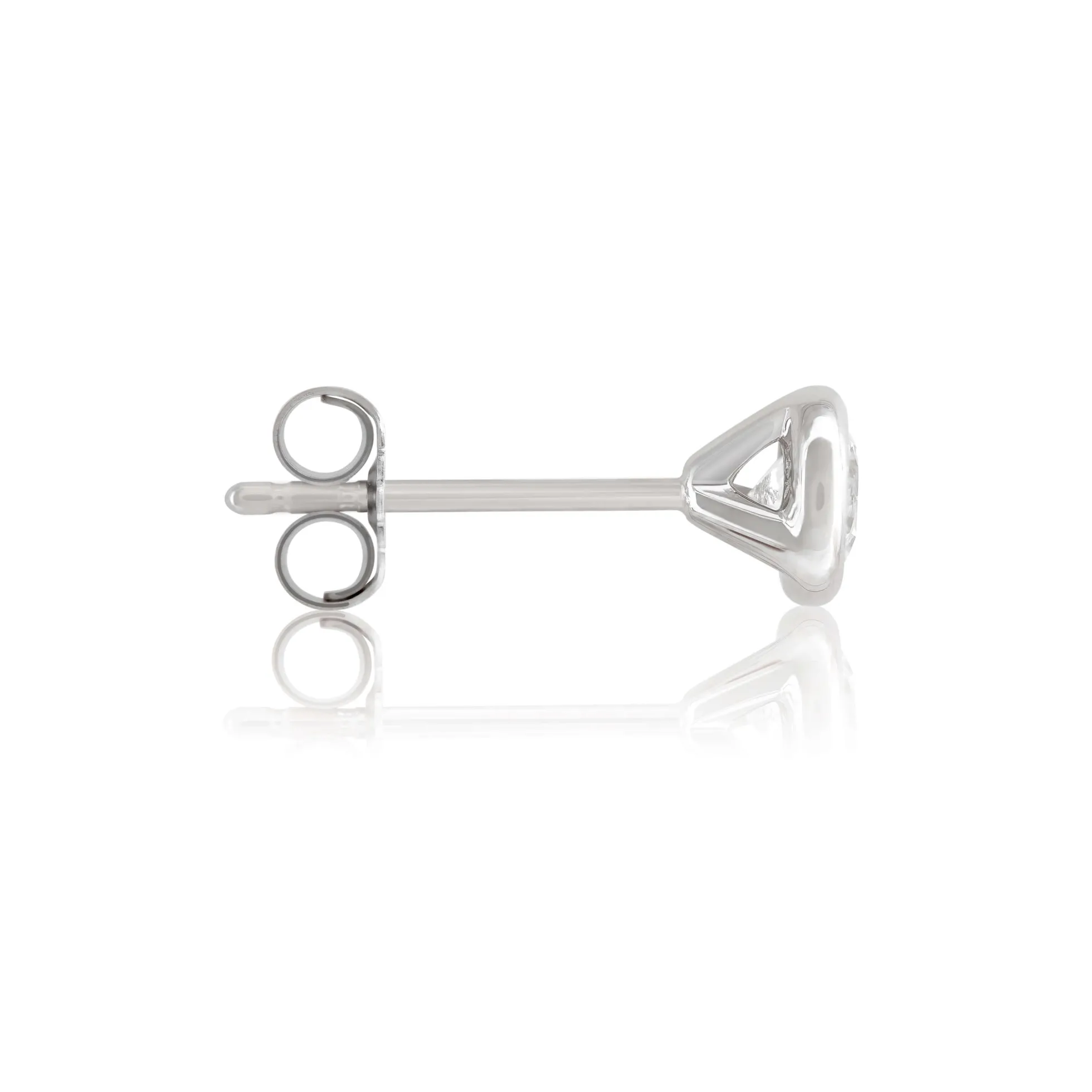 Bezel Set Classic Round Diamond Studs, ½ Carat, 14K White Gold
