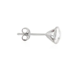Bezel Set Classic Round Diamond Studs, 1 Carat, 14K White Gold