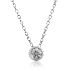 Bezel Set Diamond Necklace 14K, 1/10 ct.