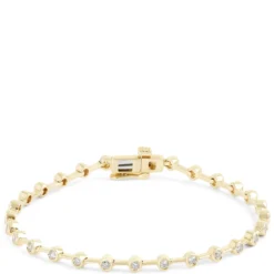 Bezel Set Diamond Tennis Bracelet, 7-inches, 14K Yellow Gold