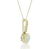 Bezel Set Opal & Diamond Necklace 14K