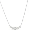 Bezel Set Round Diamond Necklace, 14K White Gold