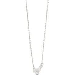 Bezel Set Round Diamond Necklace, 14K White Gold