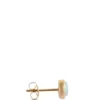 Bezel Set Round Opal Stud Earrings, 14K Yellow Gold