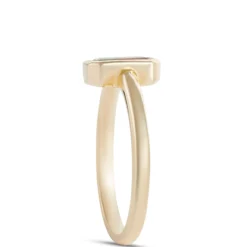 Bi-Colored Emerald Cut Tourmaline Ring, 14K Yellow Gold