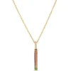 Bi-Colored Tourmaline Pendant Necklace, 14K Yellow Gold