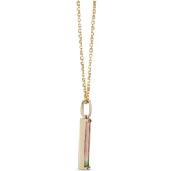 Bi-Colored Tourmaline Pendant Necklace, 14K Yellow Gold