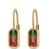 Bi-Color Tourmaline Leverback Earrings, 14K Yellow Gold