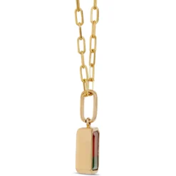 Bi-Color Tourmaline Pendant Necklace, 14K Yellow Gold