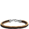 Black & Brown Braided Leather Bracelet