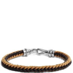 Black & Brown Braided Leather Bracelet