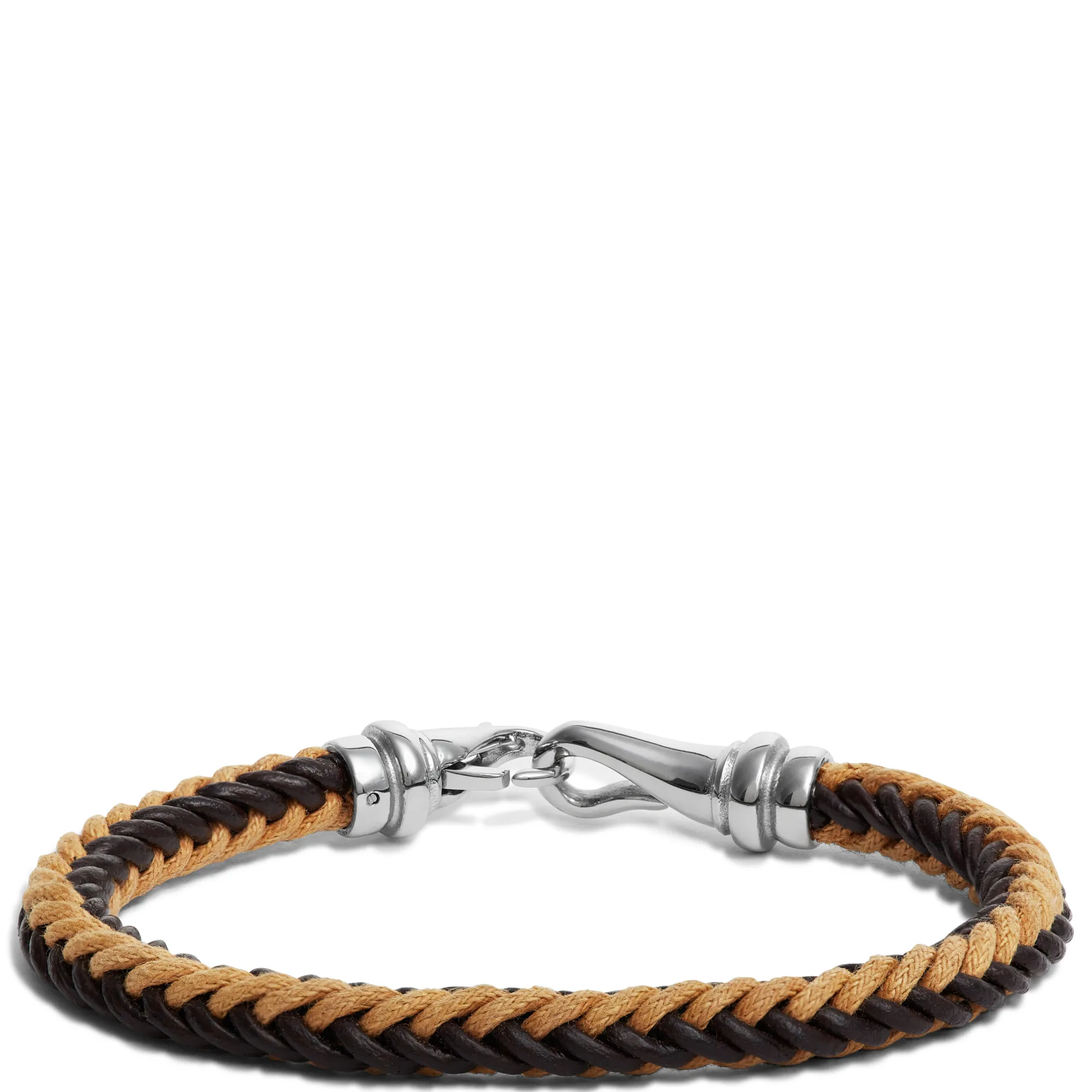 Black & Brown Braided Leather Bracelet