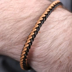 Black & Brown Braided Leather Bracelet