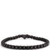 Black Diamond Bracelet, Rhodium Plated Sterling Silver