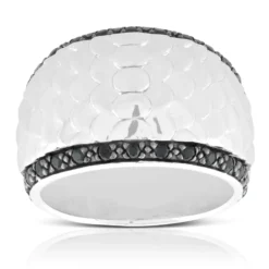 Black Sapphire Fish Scale Ring