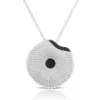 Black Spinel Lily Pad Necklace in Sterling Silver