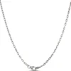 Blue Sapphire and Diamond Dog Tag Necklace, 18K White Gold