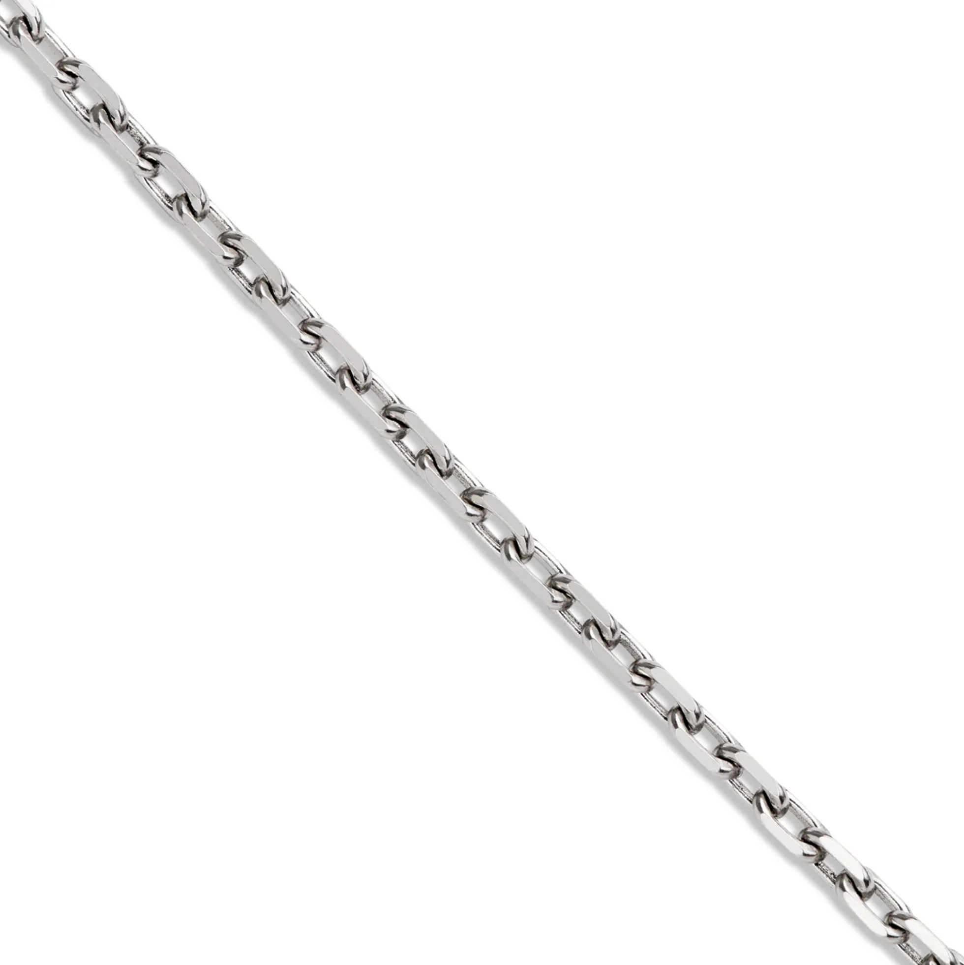Blue Sapphire and Diamond Dog Tag Necklace, 18K White Gold