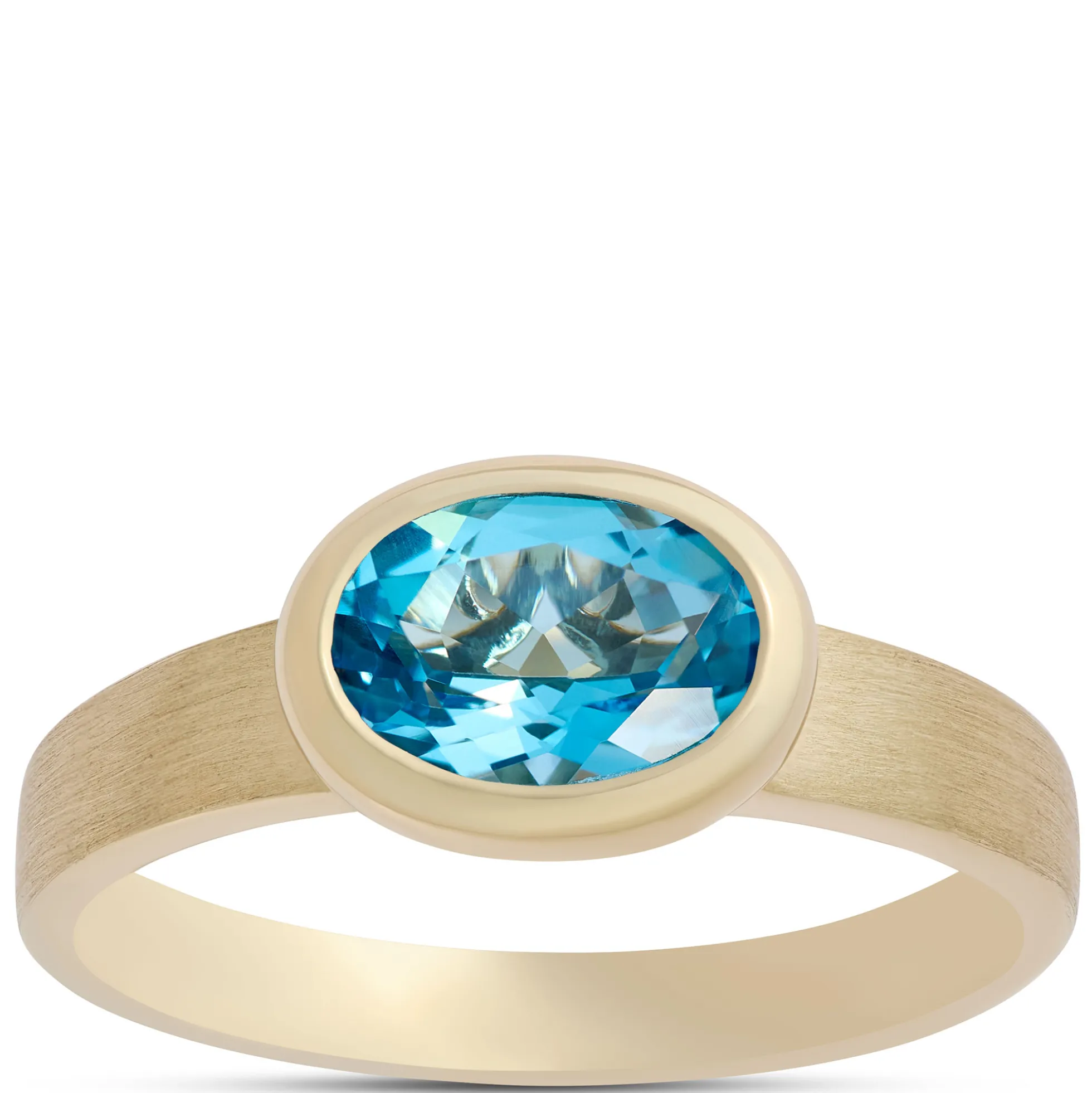 Blue Topaz Ring, 14K Yellow Gold