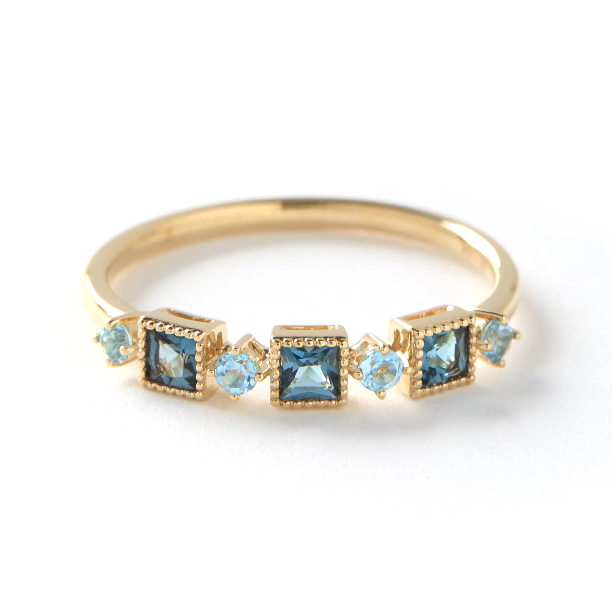 Blue Topaz Ring, 14K Yellow Gold
