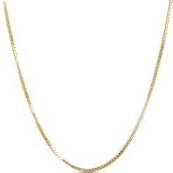 Box Link Necklace, 14K Yellow Gold