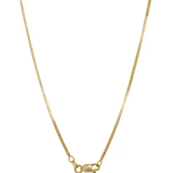 Box Link Necklace, 14K Yellow Gold