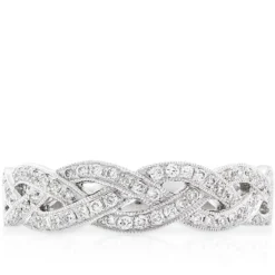 Braid Diamond Ring 14K