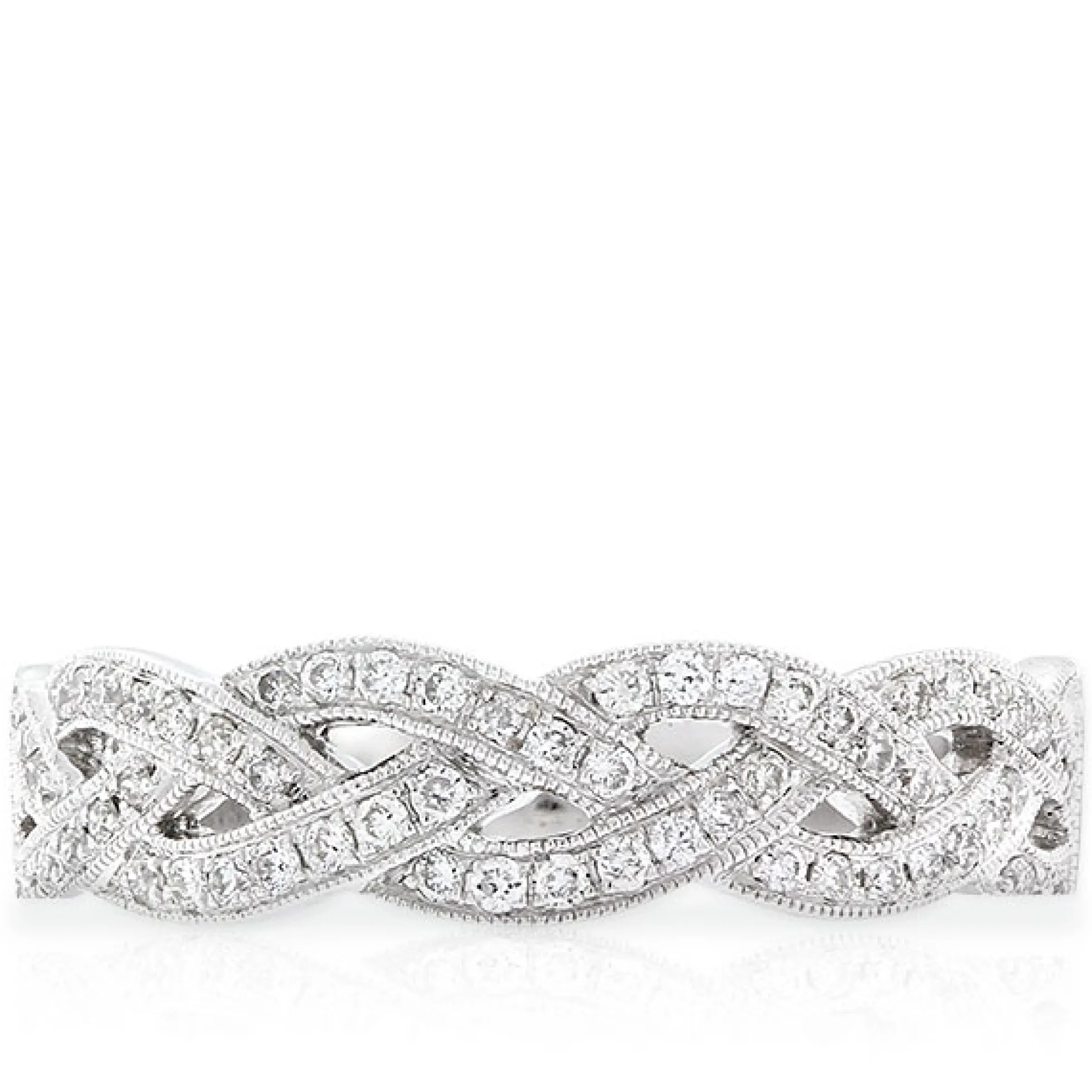 Braid Diamond Ring 14K