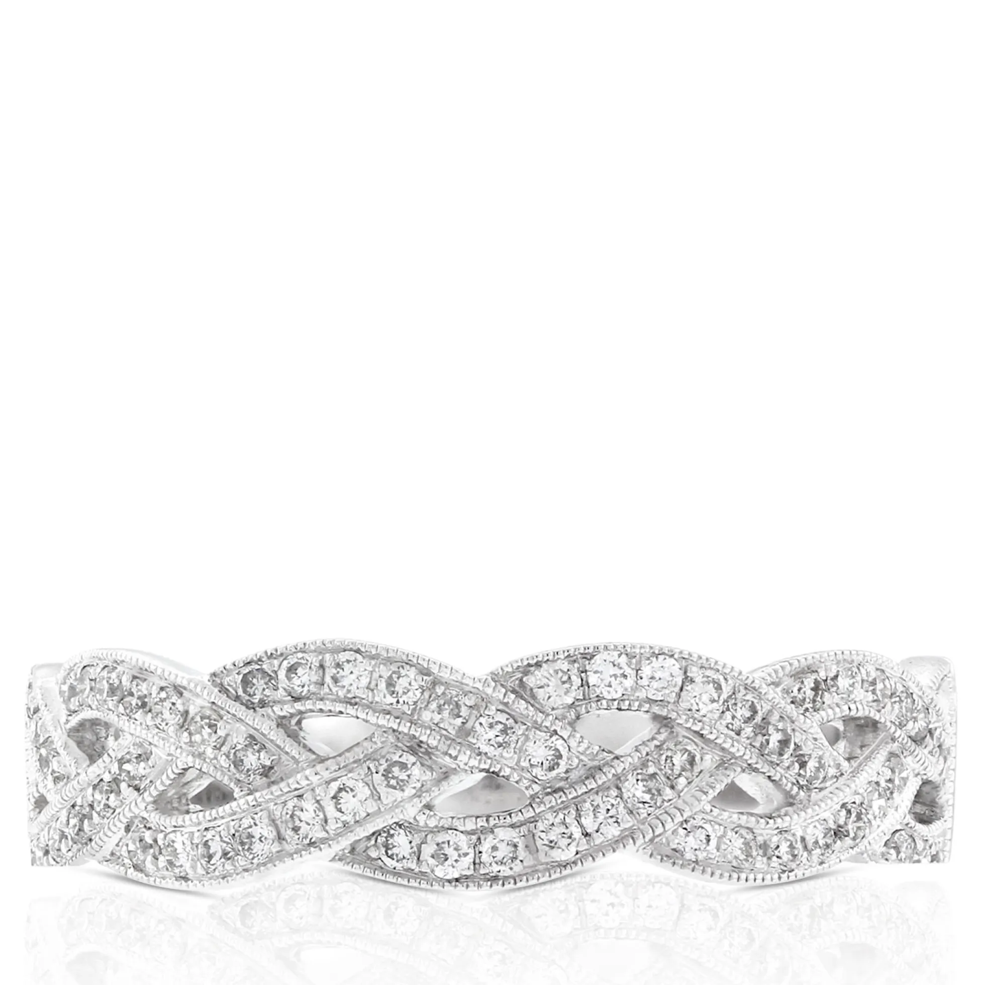 Braid Diamond Ring 14K