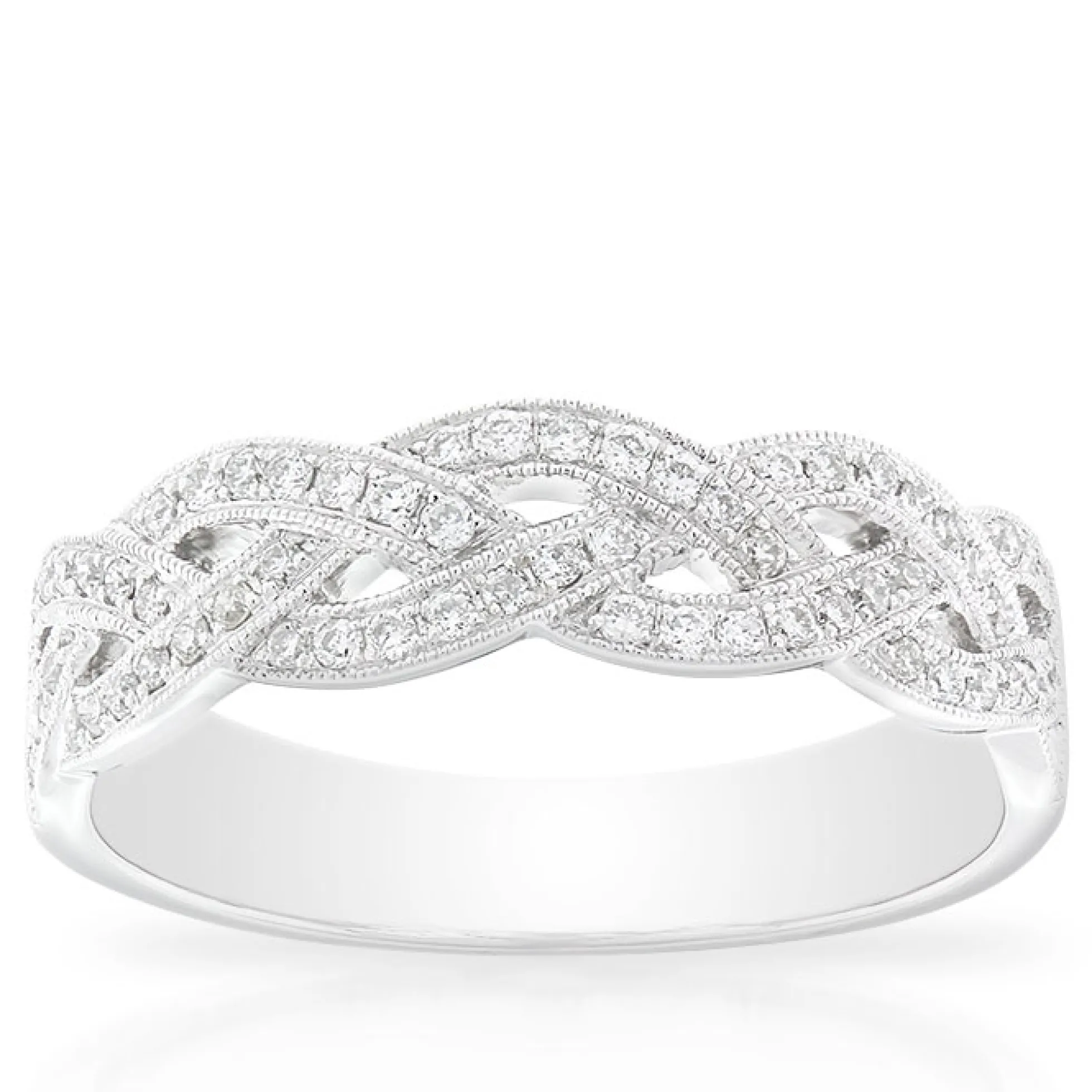 Braid Diamond Ring 14K