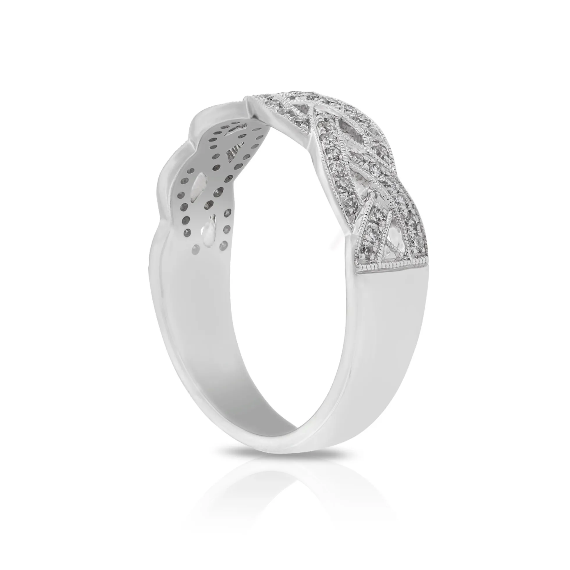 Braid Diamond Ring 14K